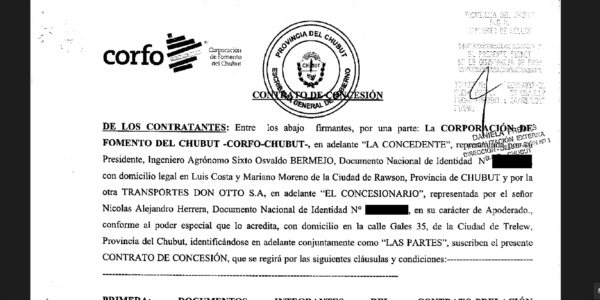 Facsímil del contrato firmado en 2019.