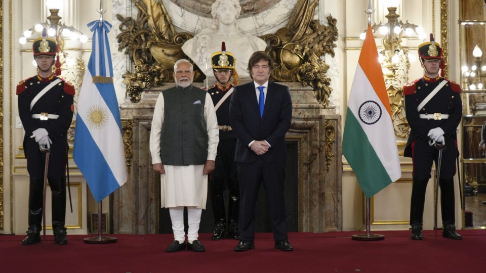 Javier Milei recibió al premier de la India, Narendra Modi en la Casa Rosada.