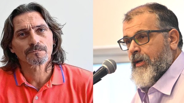 Guillermo Spina y Christian Salazar, de SITRAED y UPCN respectivamente.