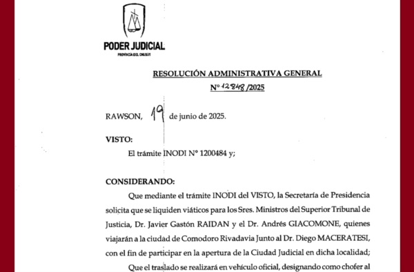El pedido de viáticos de Raidan, Giacomone y Maceratesi.