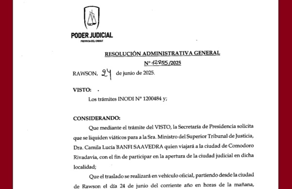 La ministra Banfi también pidió viáticos.