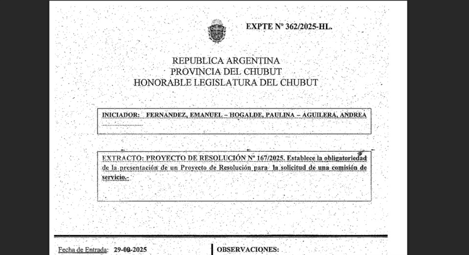 Facsímil del proyecto de resolución sobre los viáticos.
