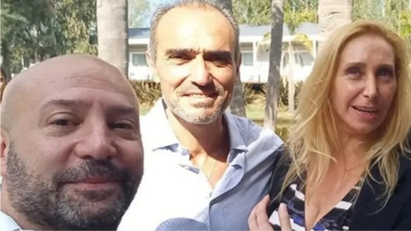 TRES en la imagen: Spagnuolo, Eduardo "Lule# Menem y Karina.