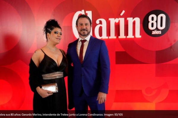 Merino y Cordinanzo en la fiesta de Clarín.