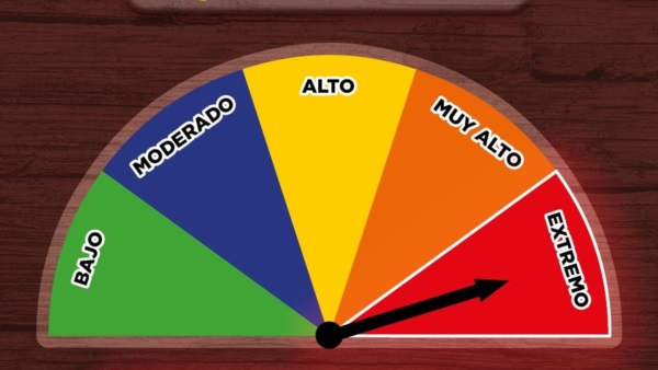 El índice de extremo riesgo en Los Alerces.