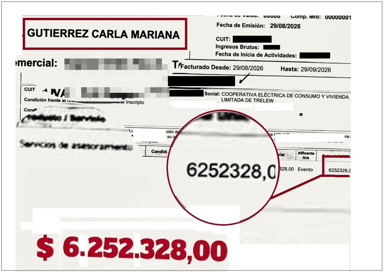 La factura a la que accedió Jornada. Hay una por cada uno de los doce integrantes de la Consejo de Administración.