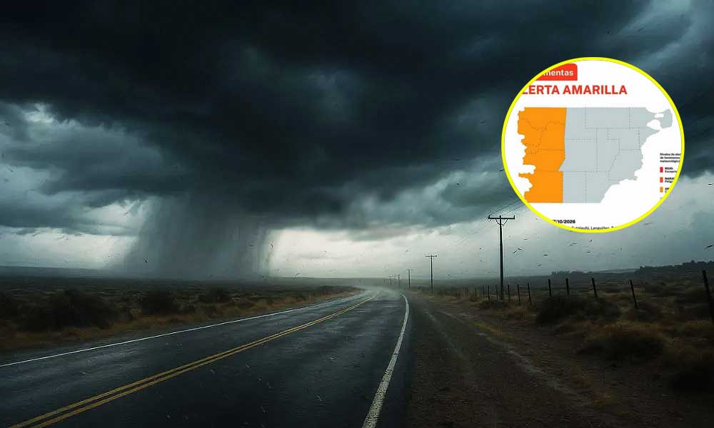 Alerta amarilla por tormentas fuertes en la Cordillera