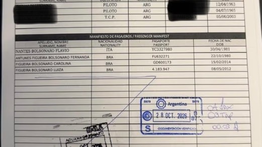 Manifiesto de vuelo presentado en Puerto Iguazú. Publicación en X de Pablo Duggan.