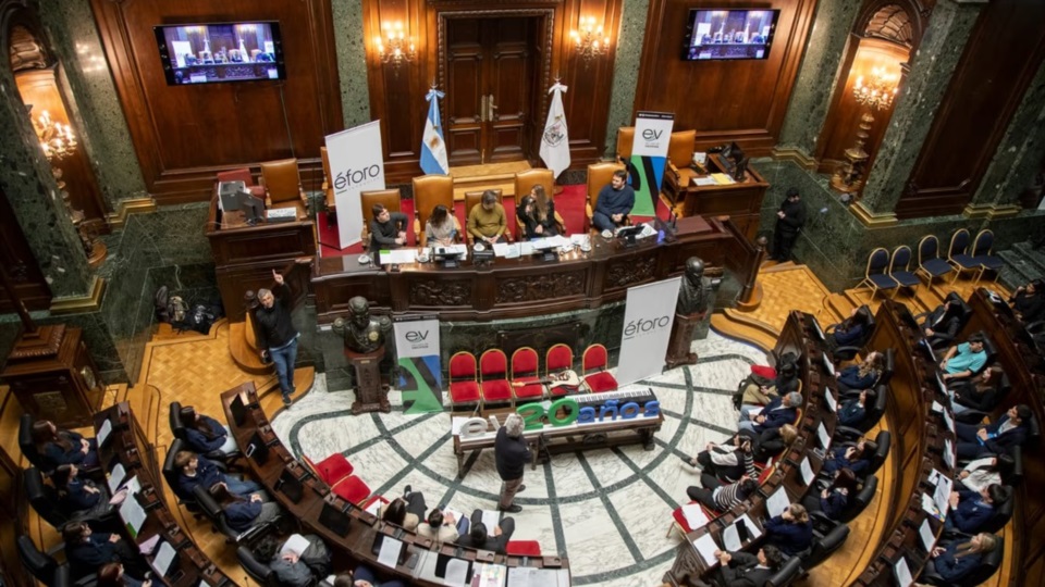 Los estudiantes en la Legislatura porteña. Foto: Agencia NA (EV).
