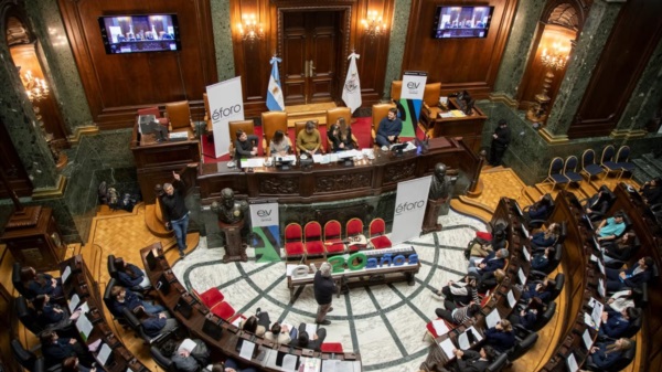 Los estudiantes en la Legislatura porteña. Foto: Agencia NA (EV).
