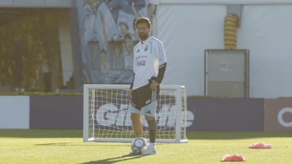 Leo Messi compartió las fotos de su último entrenamiento con la Selección Argentina.