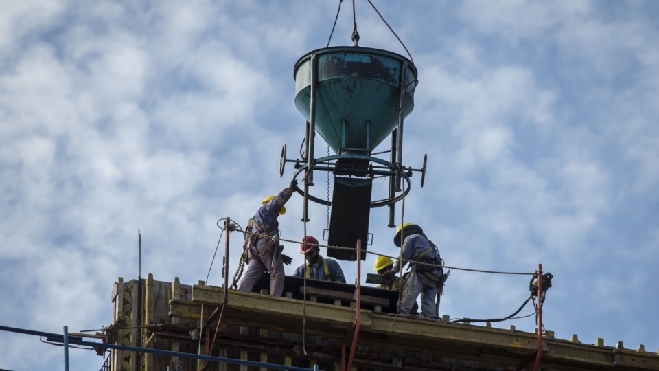 La construcción quedó muy afectada por el cierre de empresas.