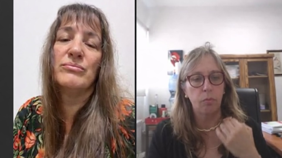 Ivana González y María Tolomei, juezas de la audiencia de revisión.