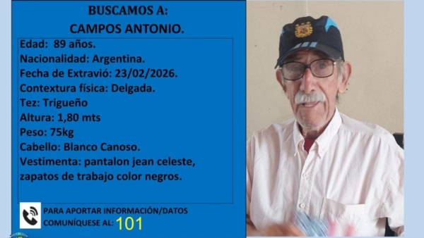 Antonio Campos es buscado.