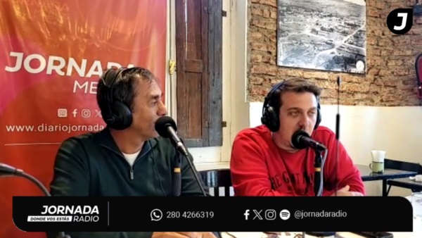 Esteban Gallo y Juan Martín Cángaro , los conductores del programa que se emitió desde Esquel este martes y miércoles. 