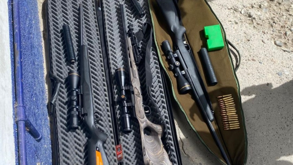 Las armas secuestradas.