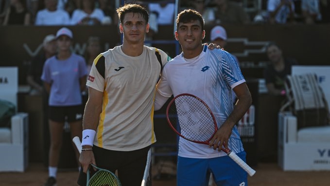 Camilo Ugo Carabelli y Román Burruchaga, cara a cara en la final del Challenger 125 de Rosario.