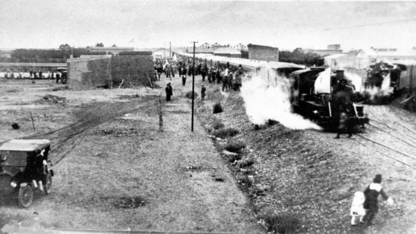 El tren a su llegada a Rawson.