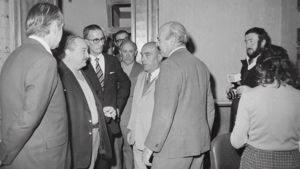 Russo, Oñate, Rubino y Santos en Casa de Gobierno.