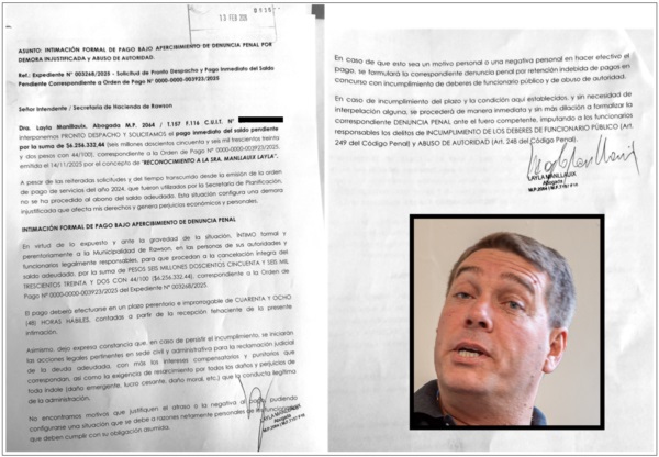Facsímil de la nota enviada al intendente Biss.
