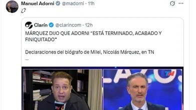 El libertario Nicolás Márquez es uno de los muchos oficalistas indignados con don Manuel.
