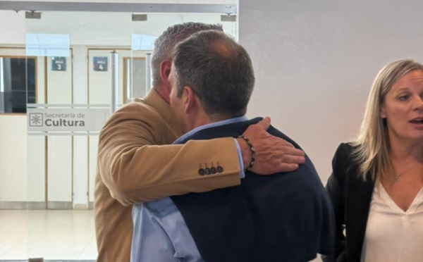 Venga ese abrazo. Arcioni y Luque se reencontraron.