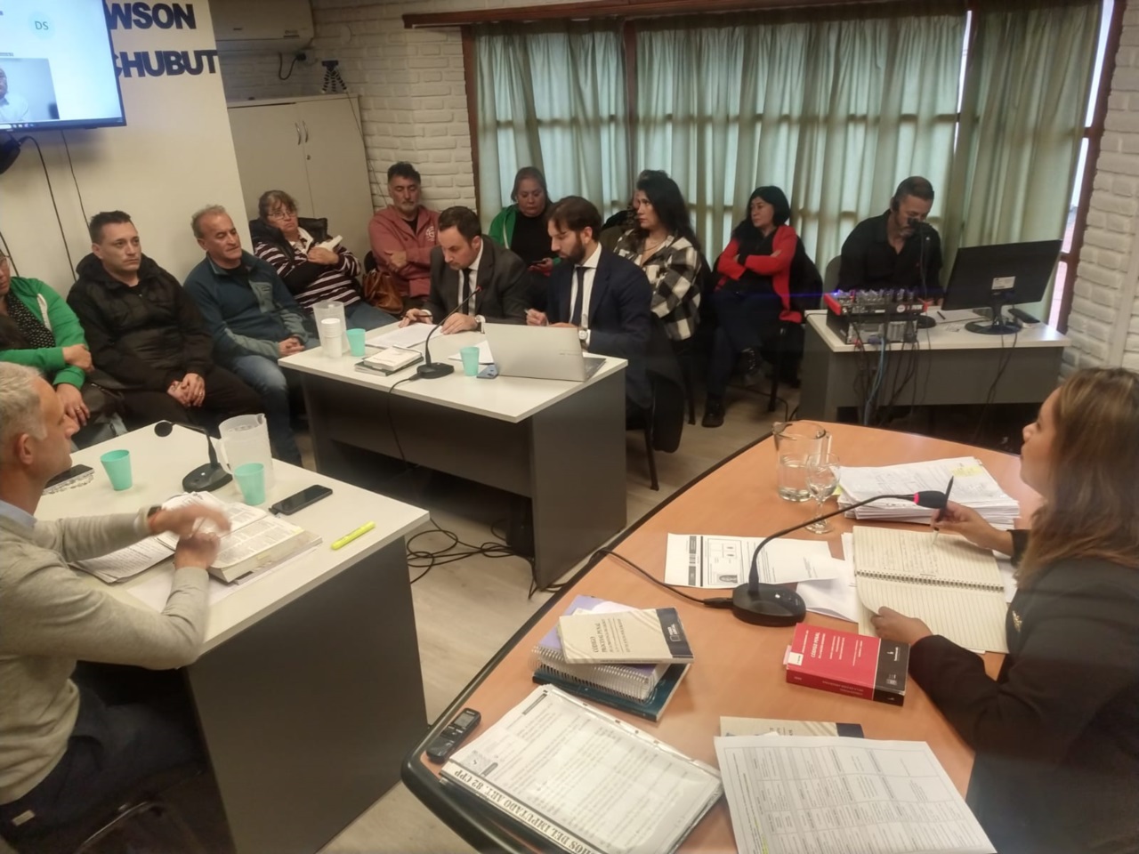 La audiencia por la Causa ATE, repleta de gente.