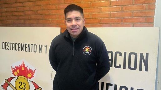 Carlos Iglesias, integrante del cuerpo de bomberos de Comodoro.