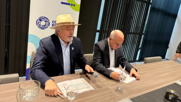 El intendente de Comodoro Rivadavia, Othar Macharashvili, y el secretario de Gobierno, Sergio Bohe.
