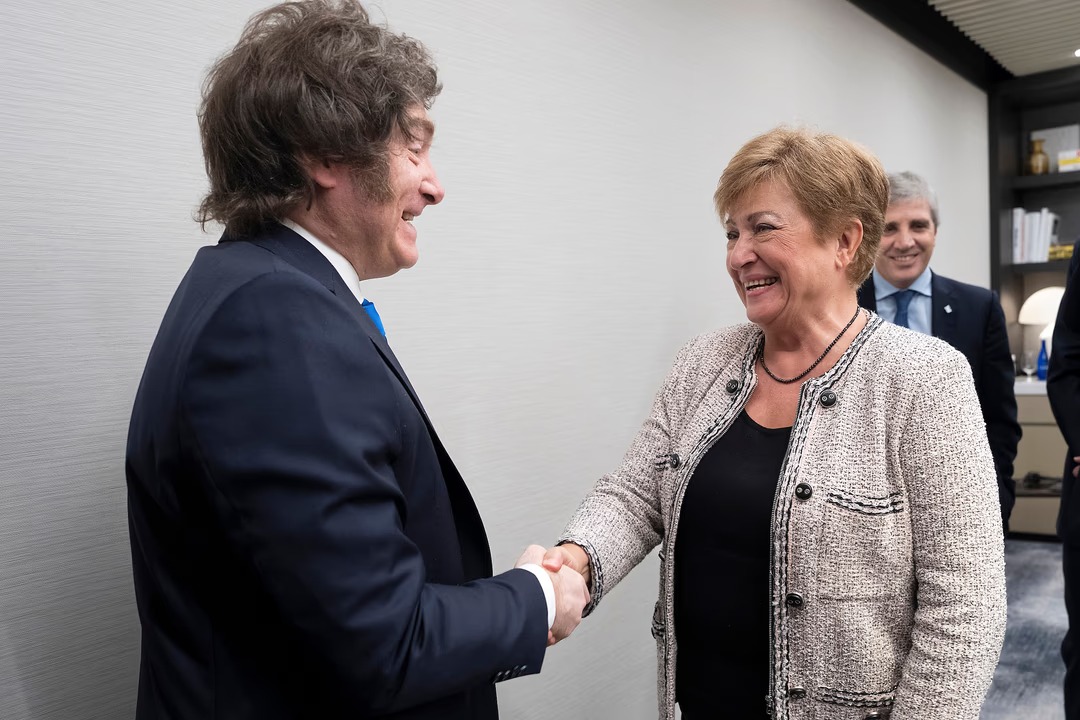 Javier Milei y Kristalina Georgieva. Foto: Agencia NA / Redes (@KGeogieva).