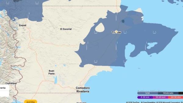 Ubicación de la tormenta a las 07:00 horas de la mañana.