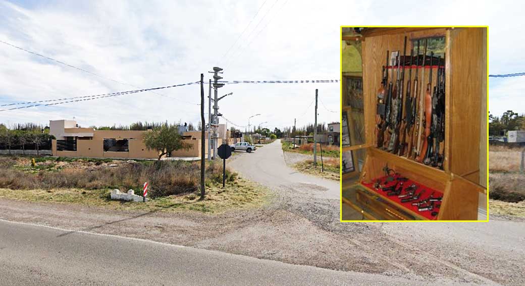 Barrio Quintas al Río (Con imagen ilustrativa de una vitrina con armas).