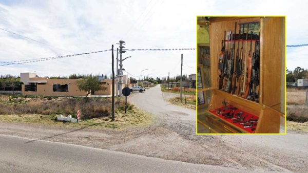 Barrio Quintas al Río (Con imagen ilustrativa de una vitrina con armas).