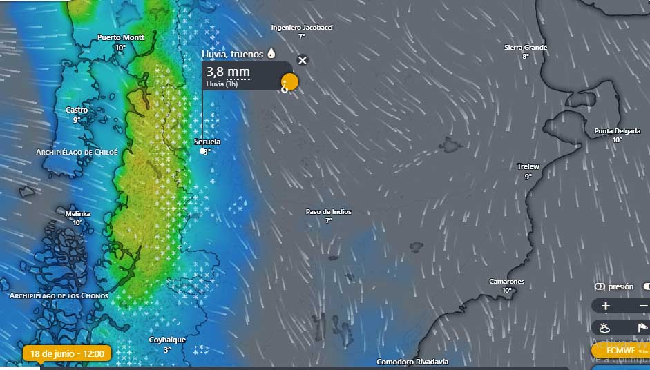 Alerta por lluvias intensas y posibles nevadas en la Cordillera