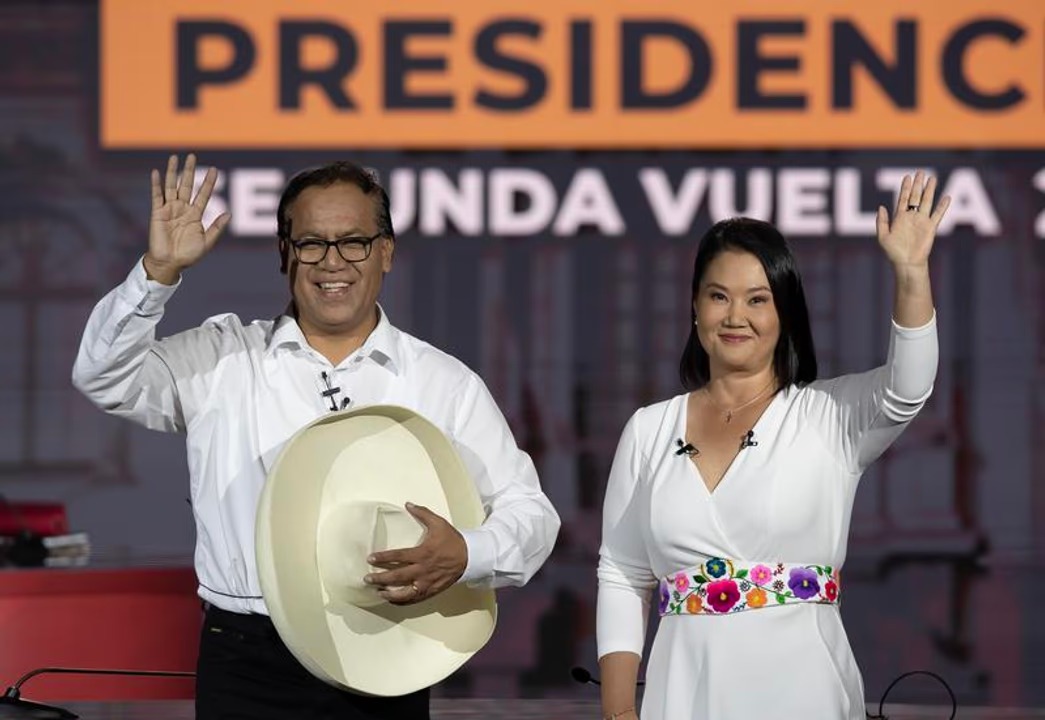 Roberto Sánchez y Keiko Fujimori. Fotografía: Agencia Noticias Argentinas/Xinhua.