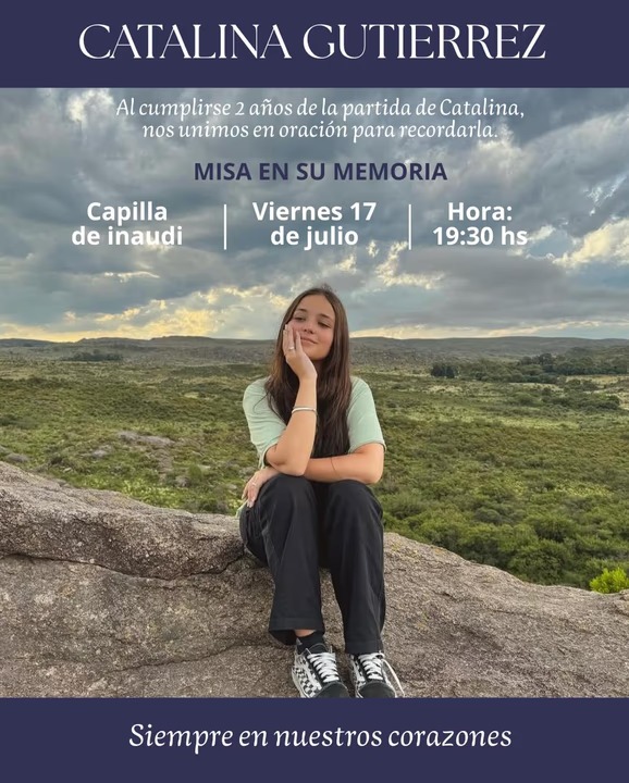 Este viernes se realizará una misa en homenaje a Catalina. Fotografía: Agencia NA (gentileza familia Gutiérrez).