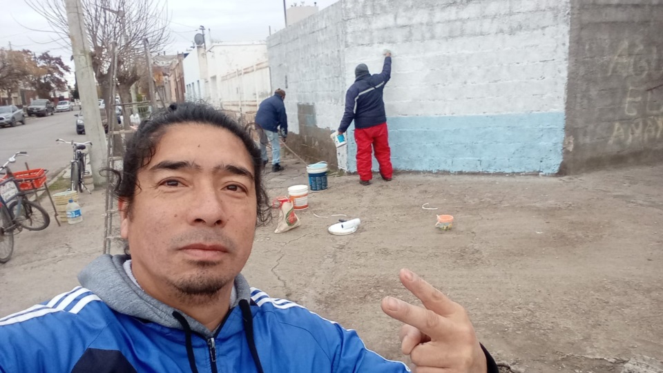 El Grupo "Proyectando Futuro"  trabajando en el lugar.