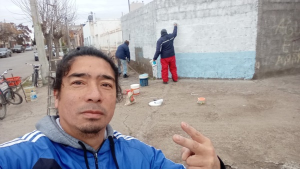 El Grupo "Proyectando Futuro"  trabajando en el lugar.