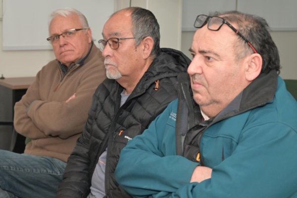 Desde la izquierda, Carlos Errozarena, Mario Augsburguer y Walter Salesky, imputados en "Tierra Arrasada".