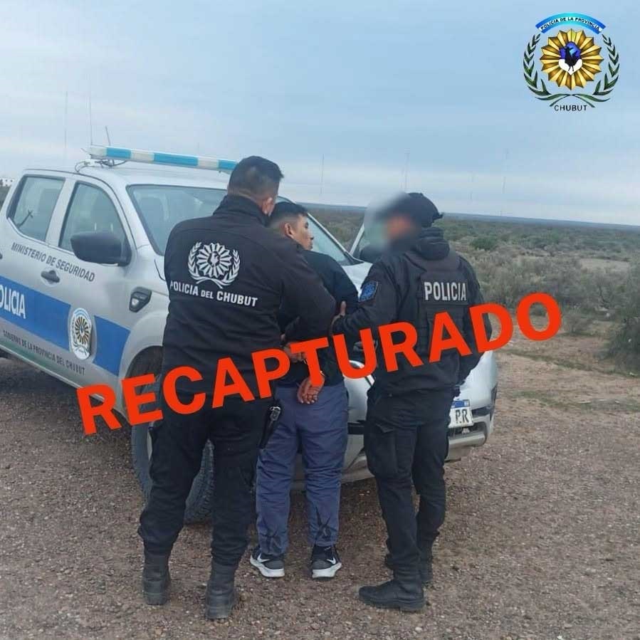 Así reflejaba la página de Policía del Chubut la recaptura de Quiroga.