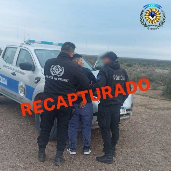 Así reflejaba la página de Policía del Chubut la recaptura de Quiroga.