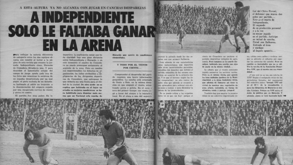 Nacional de 1974. Independiente visitaba Comodoro Rivadavia y goleaba.