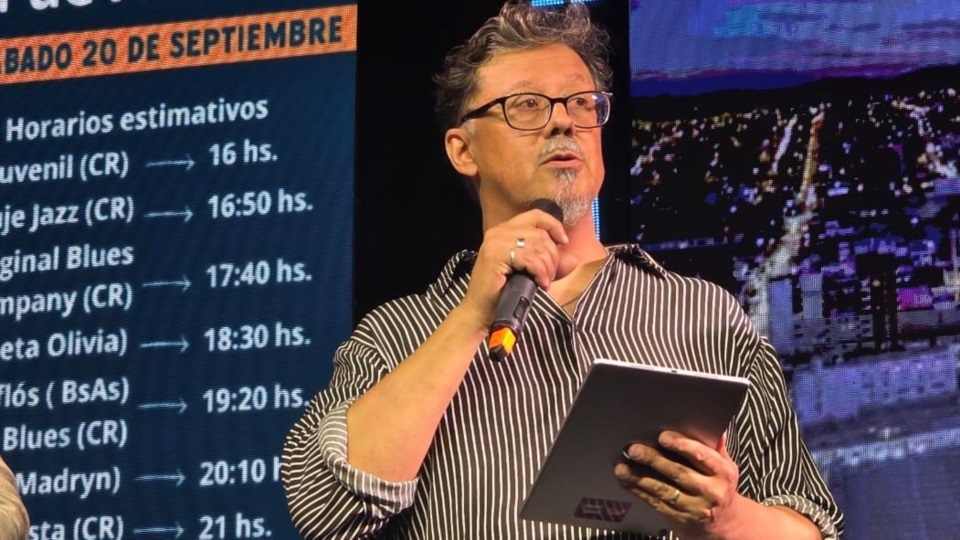 Pablo Alonso, organizador del festival, con colaboración de la Municipalidad de Comodoro Rivadavia y la Secretaría de Cultura.