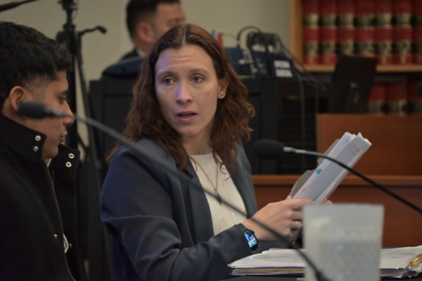 La fiscal Janet Davies, en la audiencia. 