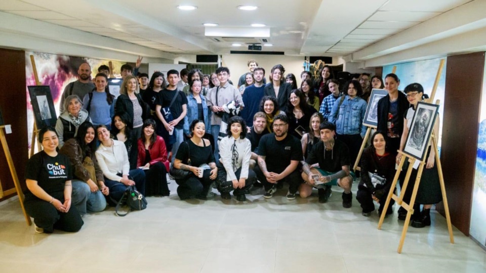 Estudiantes en la Casa del Chubut.