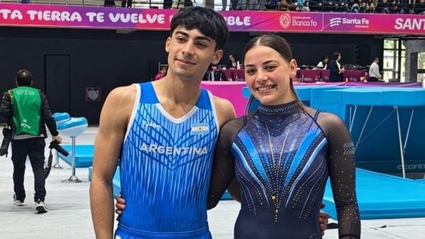 Tobías Weise y Lucila Maldonado obtuvieron la medalla de plata en la prueba de trampolín sincronizado mixto.