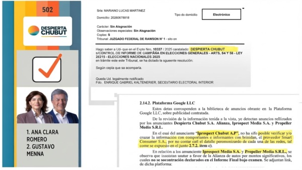 Romero-Menna, la fórmula para Diputados que presentó Despierta Chubut en 2025.