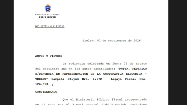 Facsímil de la resolución de la jueza Marín.