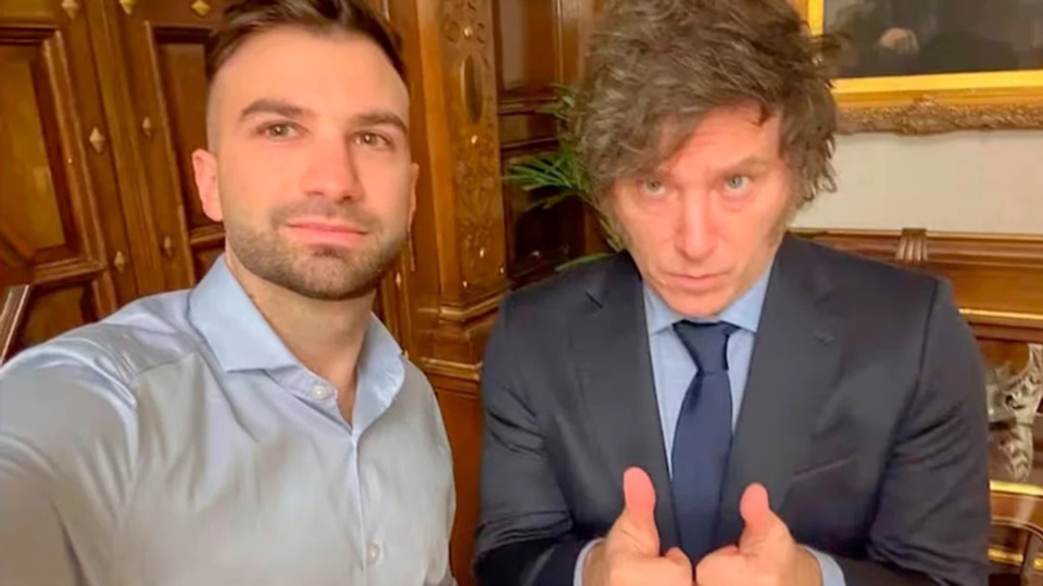 El presidente Milei y Maruicio Novelli, uno de los impulsores fundamentales del negociado.