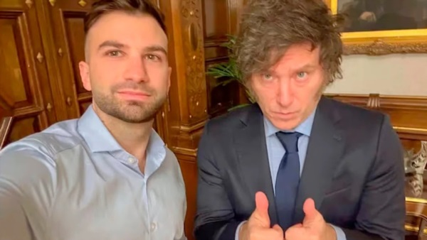 El presidente Milei y Maruicio Novelli, uno de los impulsores fundamentales del negociado.